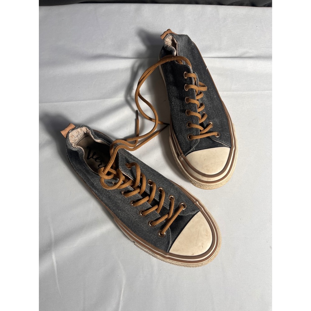 Very G Gray‎ Canvas Lace Up Sneakers Casual Comfort Shoes Women's Size 9
